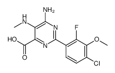 6-Amino-2-(4-chloro-2-fluoro-3-methoxyphenyl)-5-methylaminopyrimidine-4-carboxylic acid结构式