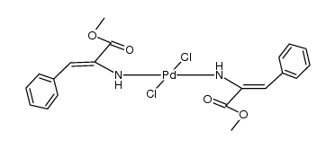 trans-dichlorobis(dehydrophenylalanin-methylester)palladium(II)结构式