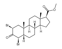 2β,4β-dibromo-3-oxo-5β-androstane-17β-carboxylic acid methyl ester Structure