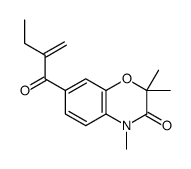 2,2,4-trimethyl-7-(2-methylene-1-oxobutyl)-2H-1,4-benzoxazin-3(4H)-one Structure