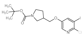 tert-Butyl 3-((6-chloro-5-iodopyridin-3-yloxy)-methyl)pyrrolidine-1-carboxylate structure