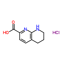 5,6,7,8-Tetrahydro-1,8-naphthyridine-2-carboxylic acid hydrochloride (1:1)结构式