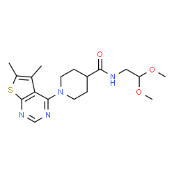 N-(2,2-dimethoxyethyl)-1-(5,6-dimethylthieno[2,3-d]pyrimidin-4-yl)piperidine-4-carboxamide structure