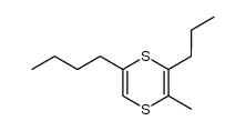 2-methyl-3-propyl-5-butyl-1,4-dithiacyclohexa-2,5-diene结构式