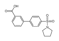 3-(4-pyrrolidin-1-ylsulfonylphenyl)benzoic acid Structure