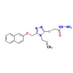 2-({4-Allyl-5-[(2-naphthyloxy)methyl]-4H-1,2,4-triazol-3-yl}thio)acetohydrazide structure