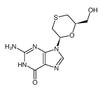 9-(R)-<6-(R)-hydroxymethyl-1-oxa-4-thiacyclohexan-2-yl>guanine Structure