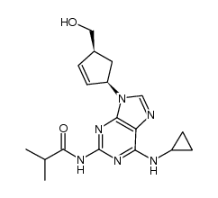 (-)-N-{6-(cyclopropylamino)-9-[(1R,4S)-4-(hydroxymethyl)cyclopent-2-enyl]-9H-purin-2-yl}isobutyramide Structure