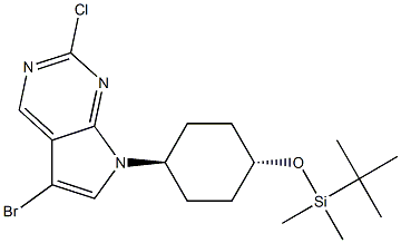 5-BroMo-7-[trans-4-(tert-butyldiMethylsilanyloxy)cyclohexyl]-2-chloro-7H-pyrrolo[2,3-d]pyriMidine Structure