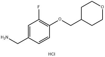 [3-Fluoro-4-(oxan-4-ylmethoxy)phenyl]methanamine hydrochloride结构式