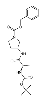 (S-(R*,R*))-3-((2-(((1,1-dimethylethoxy)carbonyl)amino)-1-oxopropyl)amino)-1-pyrrolidinecarboxylic acid phenylmethyl ester结构式