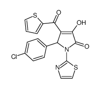 5-(4-chlorophenyl)-3-hydroxy-1-(thiazol-2-yl)-4-thienoyl-3-pyrrolin-2-one Structure