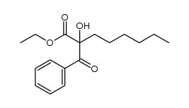 ethyl 2-benzoyl-2-hydroxyoctanoate结构式