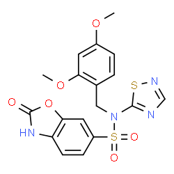 N-(2,4-dimethoxybenzyl)-2-oxo-N-(1,2,4-thiadiazol-5-yl)-2,3-dihydrobenzo[d]oxazole-6-sulfonamide Structure