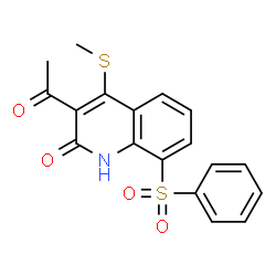 2(1H)-Quinolinone,3-acetyl-4-(methylthio)-8-(phenylsulfonyl)-结构式