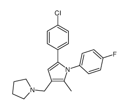 5-(4-chlorophenyl)-1-(4-fluorophenyl)-2-methyl-3-(pyrrolidin-1-ylmethyl)pyrrole Structure