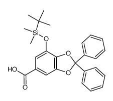 3-tert-butyldimethylsilyloxy-4,5-(diphenylmethylenedioxy)benzoic acid结构式