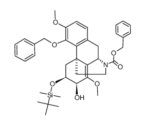 (6S,7S,9S,13S)-8,14-Didehydro-4-(benzyloxy)-17-((benzyloxy)carbonyl)-6-((tert-butyldimethylsilyl)oxy)-3,8-dimethoxymorphinan-7-ol结构式