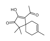 1-acetyl-2-hydroxy-4,4,8-trimethylspiro[4.5]deca-1,8-dien-3-one Structure