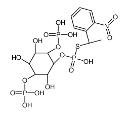 D-myo-Inositol, 1,4-bis(dihydrogen phosphate) 5-(S-(1-(2-nitrophenyl)e thyl) hydrogen phosphorothioate), (R)-结构式