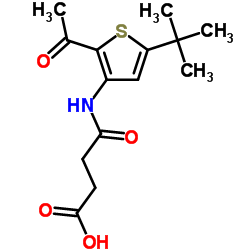 N-(2-ACETYL-5-TERT-BUTYL-THIOPHEN-3-YL)-SUCCINAMIC ACID结构式