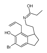 (S)-N-[2-[7-烯丙基-5-溴-2,3-二氢-6-羟基-1H-茚满-1-基]乙基]丙酰胺结构式