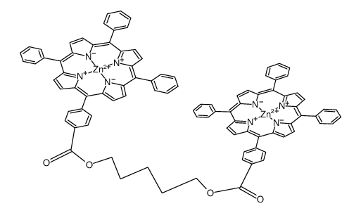 五亚甲基双[4-(10,15,20-三苯卟吩-5-基)苯甲酸]二锌(Ⅱ)结构式