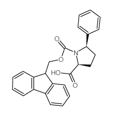 N-芴甲氧羰基-(2S,5R)-5-苯基吡咯烷-2-羧酸结构式