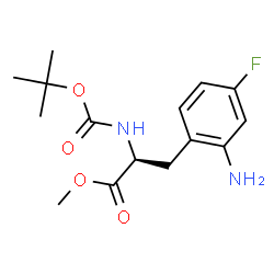 (S)-3-(2-氨基-4-氟苯基)-2-((叔丁氧基羰基)氨基)丙酸甲酯结构式