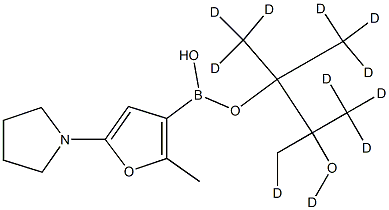 (2-Methyl-5-pyrrolidino-d11)-furan-3-boronic acid pinacol ester结构式