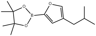 4-(iso-butyl)furan-2-boronic acid pinacol ester结构式