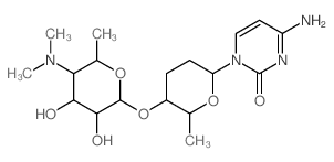 2(1H)-Pyrimidinone,4-amino-1-[2,3,6-trideoxy-4-O-[4,6-dideoxy-4-(dimethylamino)-a-D-glucopyranosyl]-b-D-erythro-hexopyranosyl]- (9CI)结构式