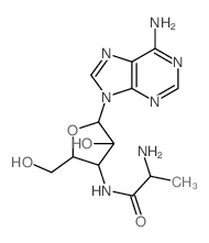 Adenine,9-[3-(2-aminopropionamido)-3-deoxy-b-D-arabinofuranosyl]-, L- (8CI) structure