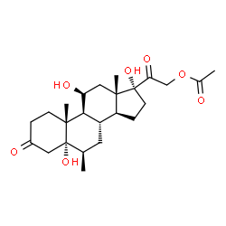 5-alpha,11-beta,17-alpha,21-tetrahydroxy-6-beta-methylpregnane-3,20-dione 21-acetate结构式