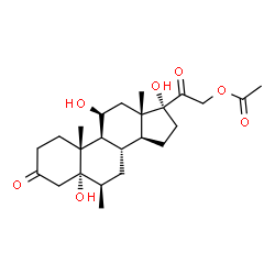 5-alpha,11-beta,17-alpha,21-tetrahydroxy-6-beta-methylpregnane-3,20-dione 21-acetate Structure