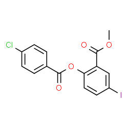 METHYL 2-[(4-CHLOROBENZOYL)OXY]-5-IODOBENZENECARBOXYLATE结构式