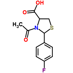 3-ACETYL-2-(4-FLUORO-PHENYL)-THIAZOLIDINE-4-CARBOXYLIC ACID structure