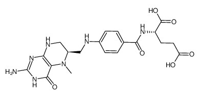 (6R)-N-[4-[[(2-amino-1,4,5,6,7,8-hexahydro-methyl-4-oxo-5-methyl-pteridinyl)methyl]amino]benzoyl]-L-glutamic acid结构式