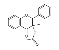 c-3-acetoxy-2,3-dihydro-t-3-methyl-r-2-phenyl-4H-1-benzopyran-4-one结构式