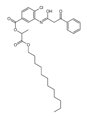 4-Chloro-3-(3-oxo-3-phenyl-propionylamino)-benzoic acid, 1-dodecyloxycarbonyl-ethyl ester Structure