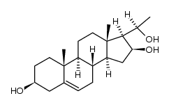 Δ5-pregnene-3β,16β,20(R)-triol Structure