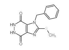 1H-Imidazo[4,5-d]pyridazine-4,7-dione,5,6-dihydro-2-(methylthio)-1-(phenylmethyl)-结构式