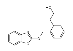 2-[2-(2-hydroxyethyl)-phenylmethylthio]-1,3-benzoxazole结构式