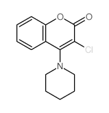 2H-1-Benzopyran-2-one, 3-chloro-4- (1-piperidinyl)-结构式