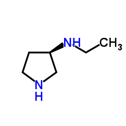 (3R)-(+)-3-(乙氨基)吡咯烷结构式