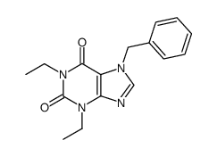 7-benzyl-1,3-diethyl-3,7-dihydro-1H-purine-2,6-dione结构式