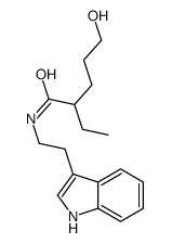 2-ethyl-5-hydroxy-N-[2-(1H-indol-3-yl)ethyl]pentanamide结构式
