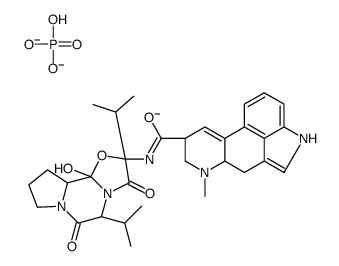 12'-hydroxy-2',5'α-diisopropylergotaman-3',6',18-trione phosphate (1:1)结构式