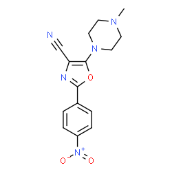 5-(4-methylpiperazin-1-yl)-2-(4-nitrophenyl)-1,3-oxazole-4-carbonitrile结构式