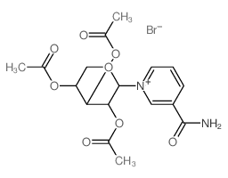 Pyridinium,3-(aminocarbonyl)-1-(2,3,4-tri-O-acetyl-b-D-xylopyranosyl)-, bromide (9CI) structure